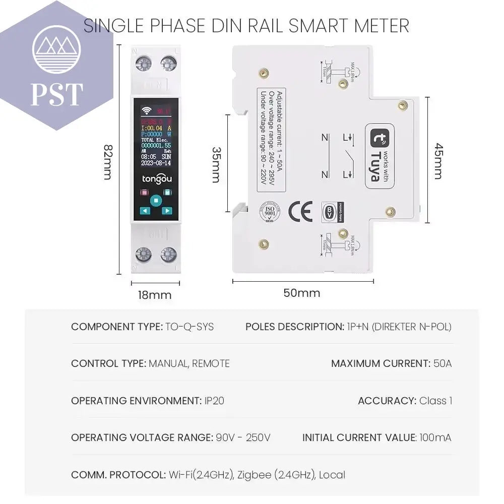 1P 50A Tuya WIFI Smart Switch Leistungsschalter LED Energie Meter Kwh Power Metering Timer Relais Fernbedienung Smart Leben APP PST PS Tradings PST PS Tradings PST PS Tradings 1P 50A Tuya WIFI Smart Switch Leistungsschalter LED Energie Meter Kwh Power Metering Timer Relais Fernbedienung Smart Leben APP