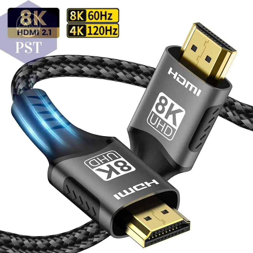 8K HDMI-kompatibles Kabel 4K@120Hz 8K@60Hz HDMI 2.1 Kabel 48Gbps Adapter für RTX 3080 eARC HDR Videokabel PC Laptop TV Box PS5 Computer Zubehör PST PS Tradings