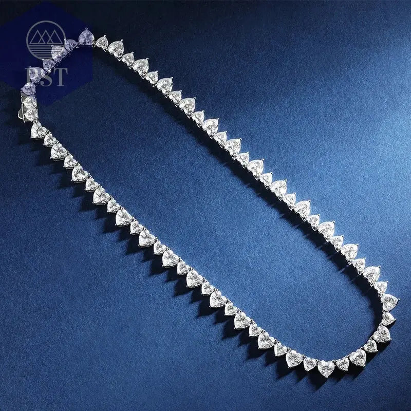 Elegante Moissanit Tennis Halskette aus Silber PST PS Tradings PST PS Tradings PST PS Tradings Elegante Moissanit Tennis Halskette aus Silber