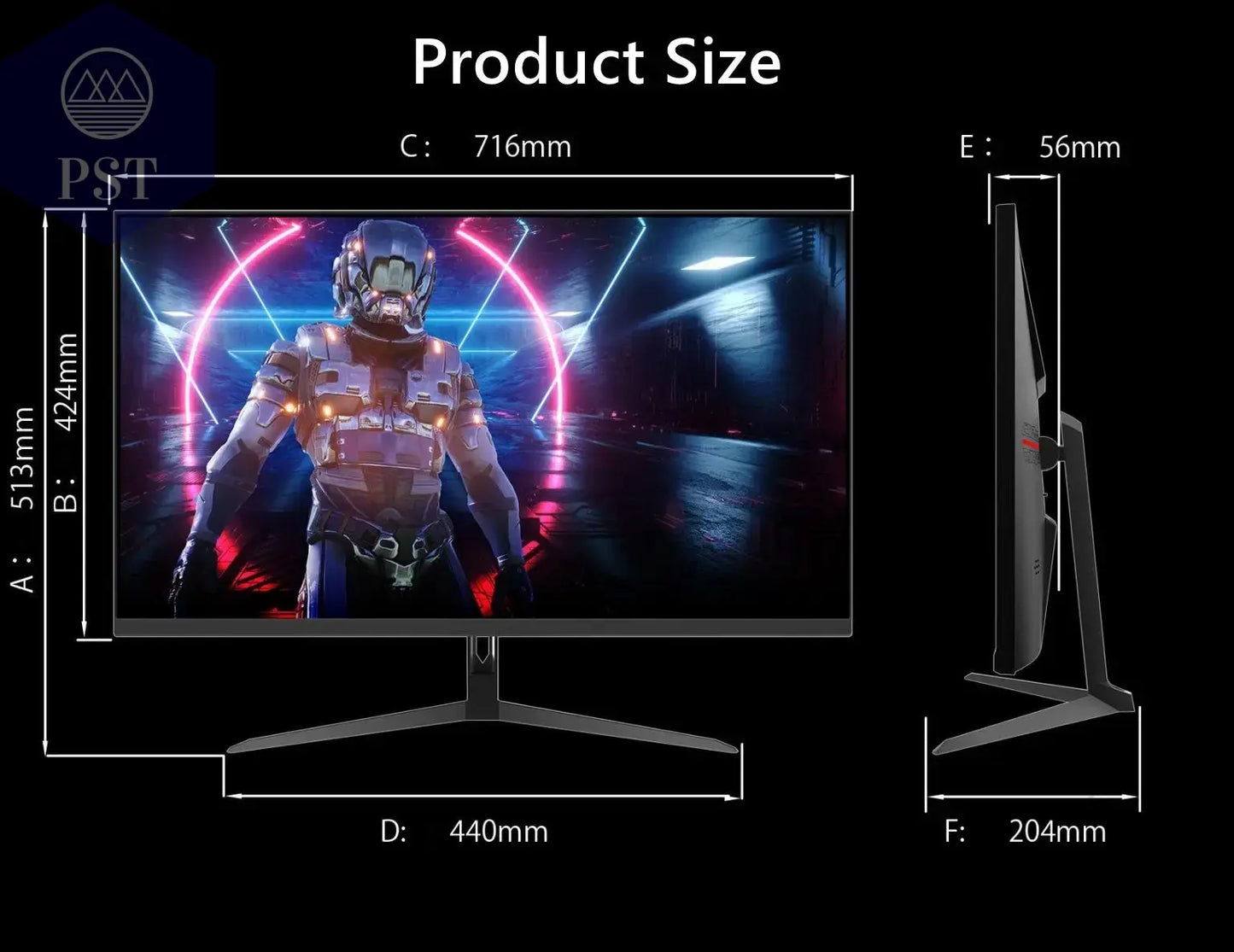 Gaming Monitor 32 Zoll 2K Display 165Hz IPS Panel PST PS Tradings Monitor PST PS Tradings PST PS Tradings