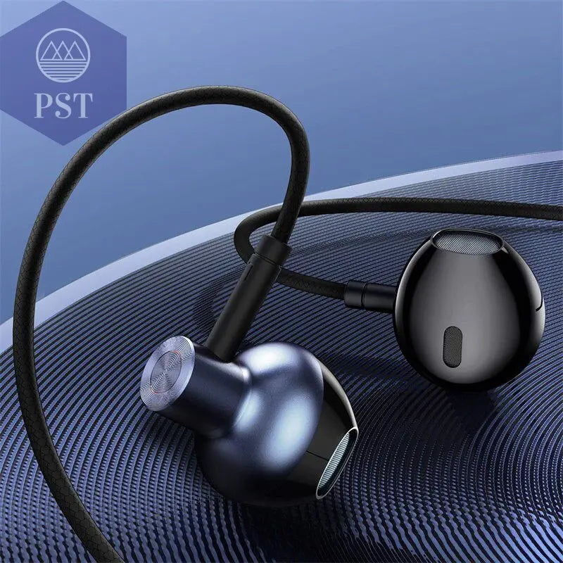 In-Ear Sports Earphones with Microphone Black PST PS Tradings