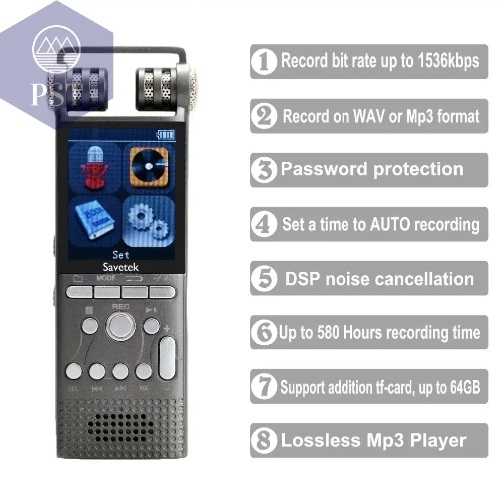 Professional Voice Activated Digital Audio Recorder 16GB 8GB USB Pen Non-Stop 100hr Recording PCM 1536Kbps External Microphone Audio Recorder PST PS Tradings