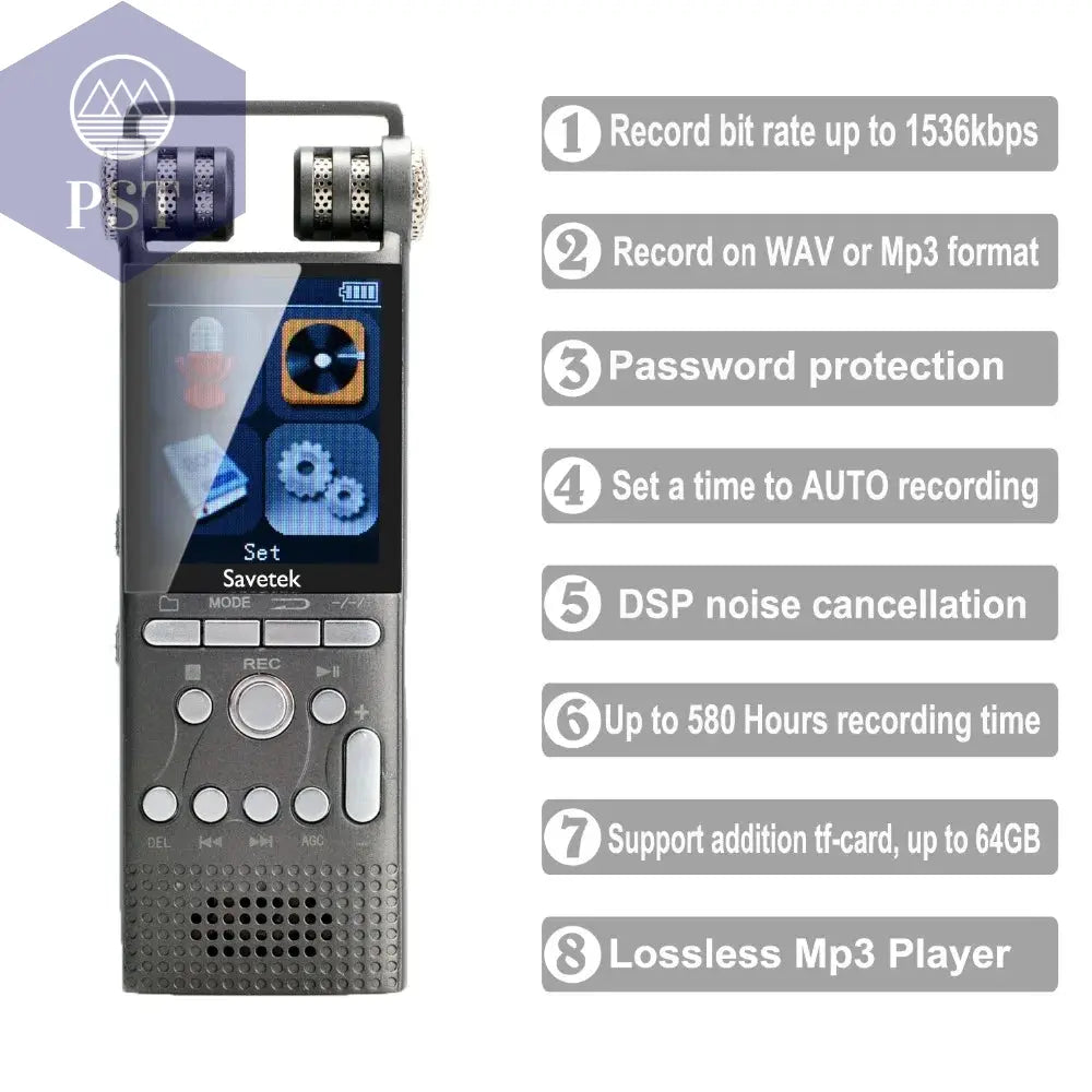 Professional Voice Activated Digital Audio Recorder 16GB 8GB USB Pen Non-Stop 100hr Recording PCM 1536Kbps External Microphone Audio Recorder PST PS Tradings