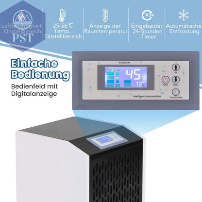 118 L/Tag Luftentfeuchter Kommerziell Bautrockner Mit Ablaufschlauch 24H Timer Und 4 Rädern PST PS Tradings  PST PS Tradings  PST PS Tradings 118 L/Tag Luftentfeuchter Kommerziell Bautrockner Mit Ablaufschlauch 24H Timer Und 4 Rädern