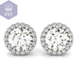 14k White Gold Round Prong Halo Style Earrings (1 cttw)  schmuck     PST PS Tradings
