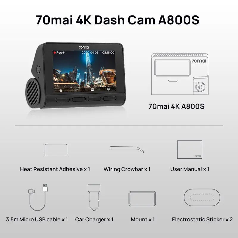 Dual Lens 4K Dashcam with Built-in GPS and Parking Monitior       PST PS Tradings
