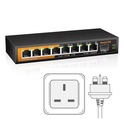 8-Port 2.5Gbps Ethernet Network with 1-10Gb SFP+ Unmanaged Plug and Play
