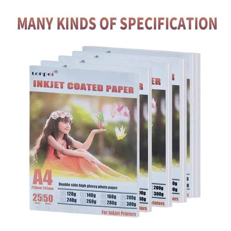 A4 Double Side High Glossy Inkjet Coated Paper For Use In Making Menu Cover Brochures Photo Picture 25sheets 8.3inch*11.7inch - PST PS Tradings