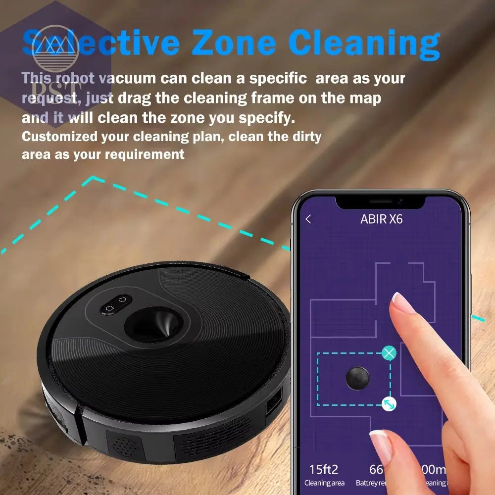 ABIR X6 Roboter-Staubsauger Mit Dreifacher Visueller Navigation, 6000-Pa-Absaugung, Virtueller Software-Wand, Zonenreinigung, Desinfektion Durch Nasswischen, Kartenspeicher, Kompatibel Mit Alexa, Google Home PST PS Tradings  PST PS Tradings  PST PS Tradings