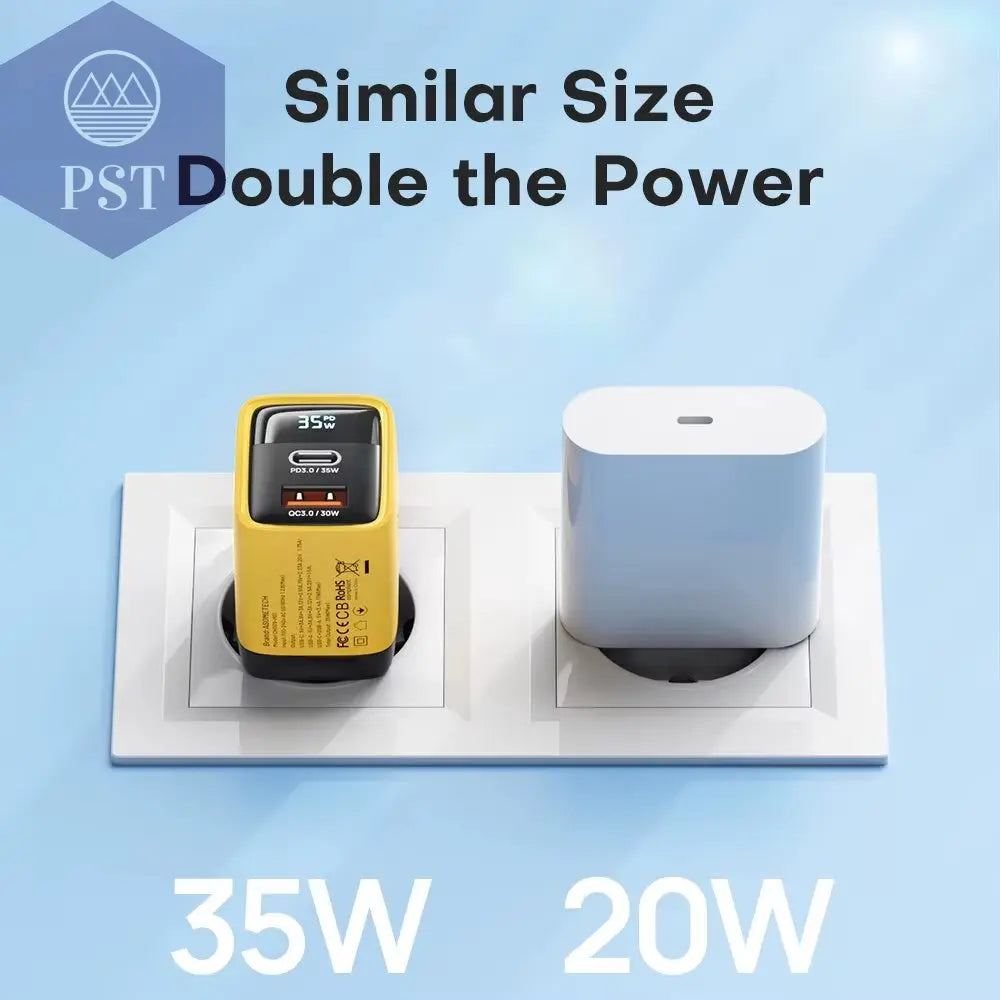 Asome Tech 35W Gan Ladegerät Led Display Qc 3,0 30W 25W Pd Pps Schnell Ladung Usb Typ C Ladegerät Für Iphone 14 Pro Samsung S23 Xiaomi       PST PS Tradings