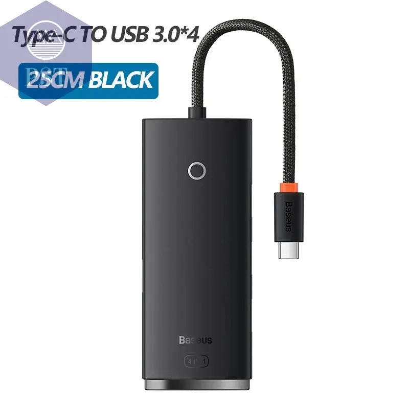 Baseus USB-C Hub 4* USB 3.0 USB-C Dock Adapter 4-in-1 PST PS Tradings USB-Hub PST PS Tradings Type-c-HUB-25CMBlack PST PS Tradings
