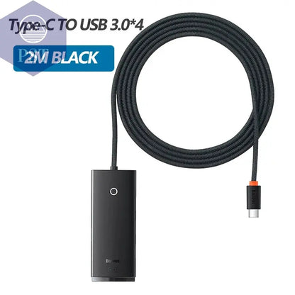 Baseus USB-C Hub 4* USB 3.0 USB-C Dock Adapter 4-in-1 PST PS Tradings USB-Hub PST PS Tradings Type-c-HUB-2M-Black PST PS Tradings