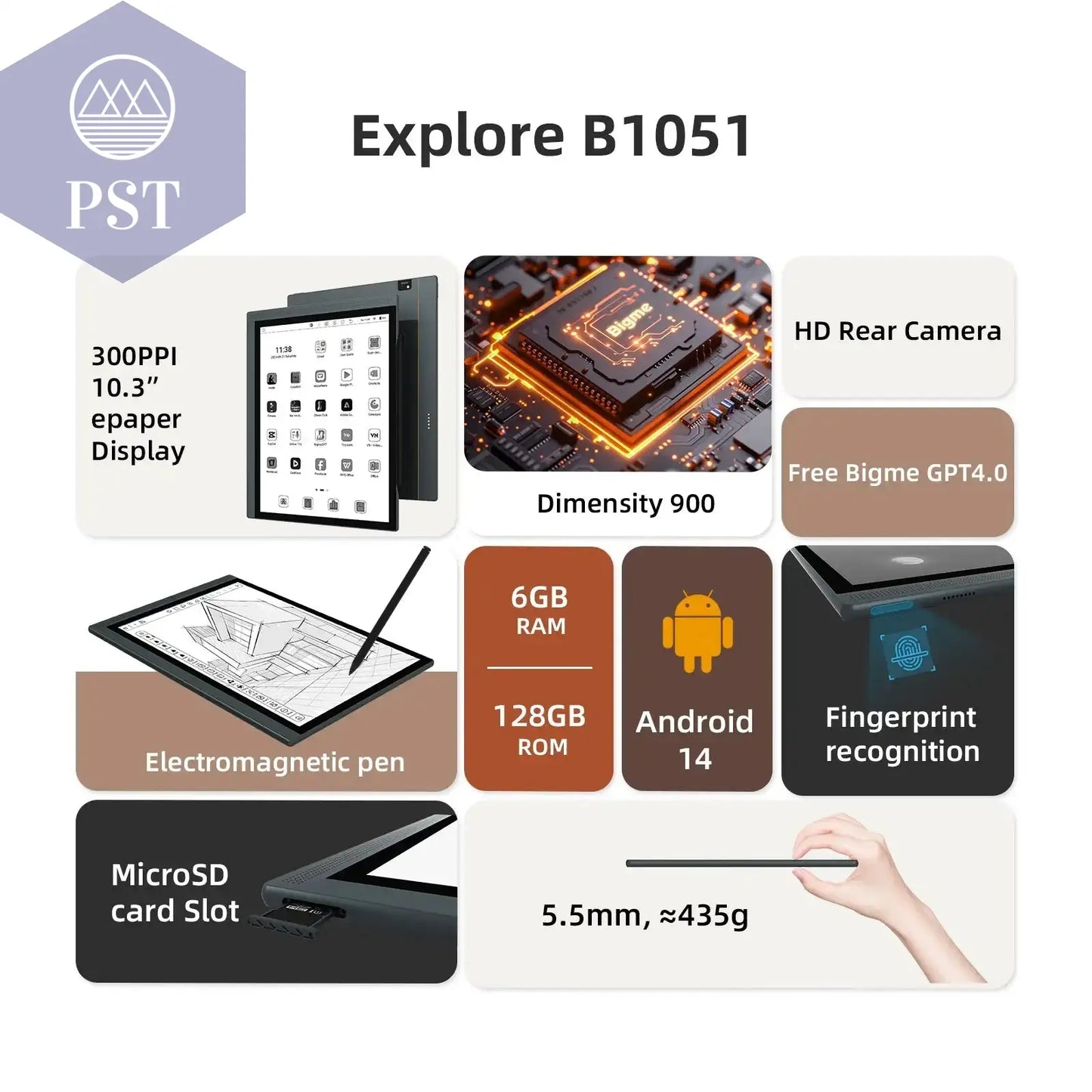 Bigme B1051 10.3'' E-Book Reader Android 14 e-book Tablet PST PS Tradings E-Book PST PS Tradings  PST PS Tradings