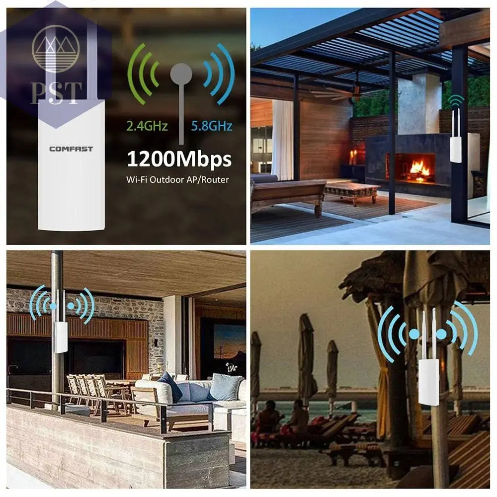 Comfast 300Mbps-1200Mbps Wireless Wifi Repeater Outdoor 2.4&5.8Ghz High Power Waterproof Street Extender Wifi Router Antenna AP PST PS Tradings  PST PS Tradings  PST PS Tradings