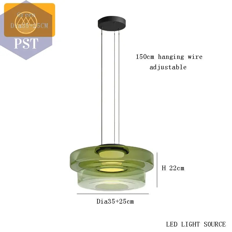 Elegante Glas-Chandelier für modernes Wohnen PST PS Tradings  PST PS Tradings 2-tier-green-S-natural-light PST PS Tradings