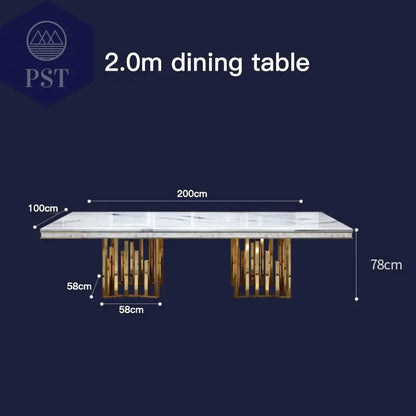 Eleganter Esstisch mit Stühlen Designer Esszimmer Marmor Style Esstisch Set PST PS Tradings Esstisch PST PS Tradings  PST PS Tradings