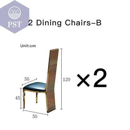 Eleganter Esstisch mit Stühlen Designer Esszimmer Marmor Style Esstisch Set PST PS Tradings Esstisch PST PS Tradings  PST PS Tradings