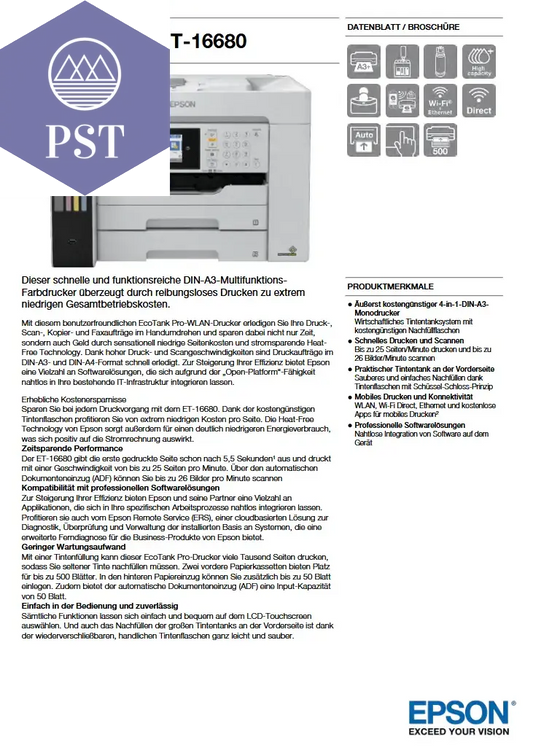 Epson EcoTank Pro ET-16680 PST PS Tradings drucker drucker