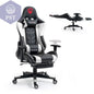 Ergonomischer Gaming Stuhl mit Fußstütze PST PS Tradings Möbel PST PS Tradings White PST PS Tradings