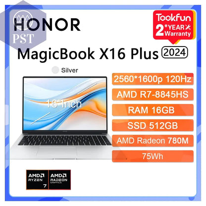 HONOR MagicBook X16 Plus AMD Ryzen R7 8845HS Laptop 16Zoll FHD QHD Notebook 2.5K PST PS Tradings Laptop PST PS Tradings 16GB-512GB-2.5K120Hz-EU-CHINA PST PS Tradings
