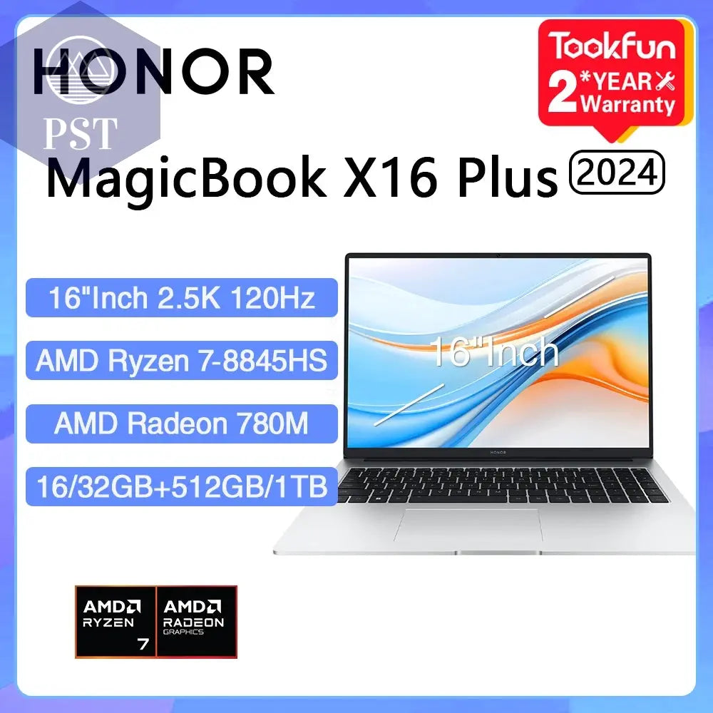 HONOR MagicBook X16 Plus AMD Ryzen R7 8845HS Laptop 16Zoll FHD QHD Notebook 2.5K PST PS Tradings Laptop PST PS Tradings  PST PS Tradings