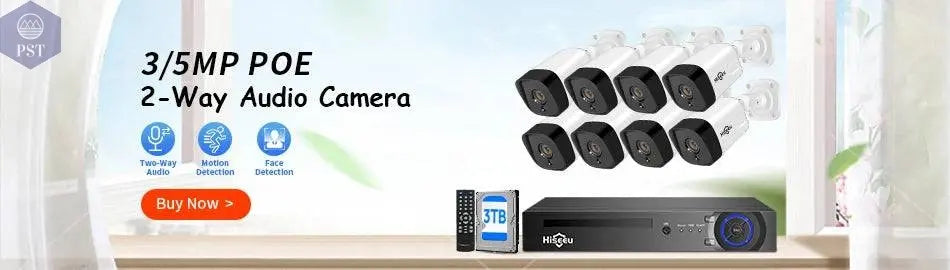 Hiseeu 5MP 3MP 8CH POE NVR Video Audio Record ONVIF CCTV IP Security Surveillance Camera System Kit Set Outdoor House Waterproof - Property & Safety Tradings