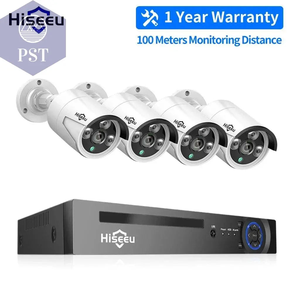 Hiseeu 5MP 3MP 8CH POE NVR Video Audio Record ONVIF CCTV IP Security Surveillance Camera System Kit Set Outdoor House Waterproof - Property & Safety Tradings