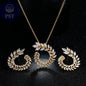 LXOEN Marquise Cut Flower Zirconia Crystal Long Drop Earrings for Women Shiny Leaf CZ Stone Bridal Wedding Jewelry       PST PS Tradings
