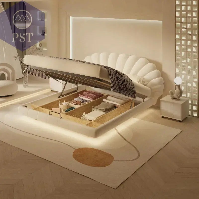 Luxuriöses King Size Designer Doppelbett Weiß PST PS Tradings Möbel PST PS Tradings  PST PS Tradings