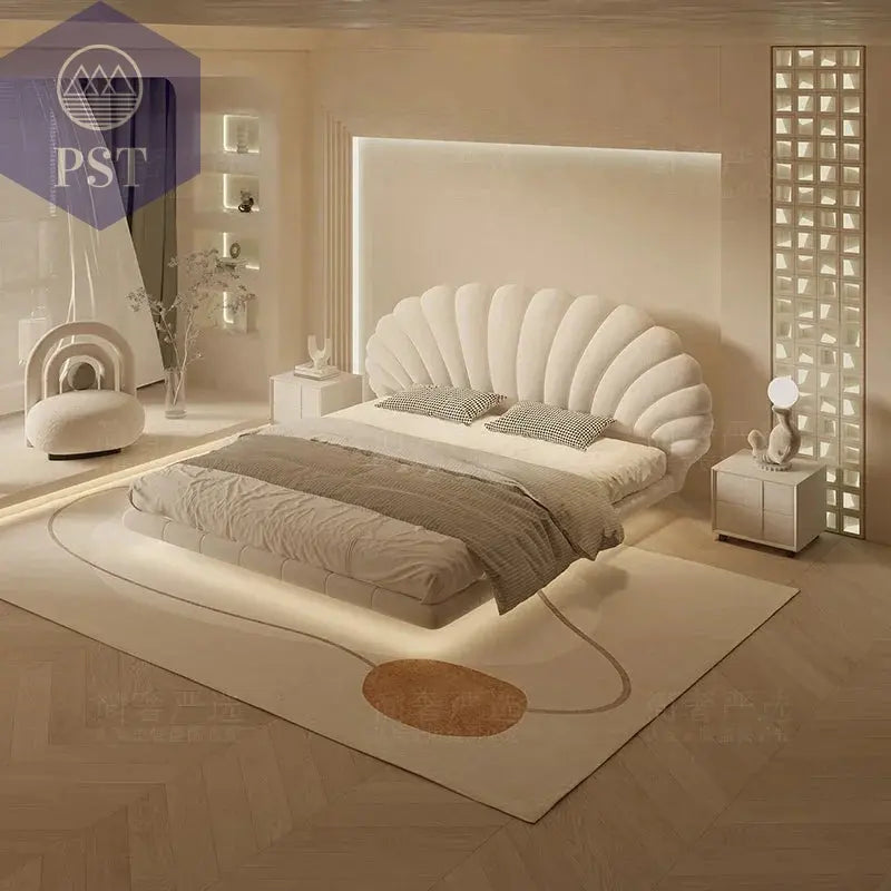 Luxuriöses King Size Designer Doppelbett Weiß PST PS Tradings Möbel PST PS Tradings  PST PS Tradings