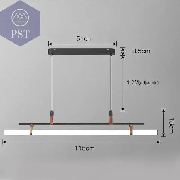 Minimalistische moderne Deckenleuchte Esstisch Lampe PST PS Tradings Deckenleuchte PST PS Tradings 3-colors-lights-black-115cm PST PS Tradings