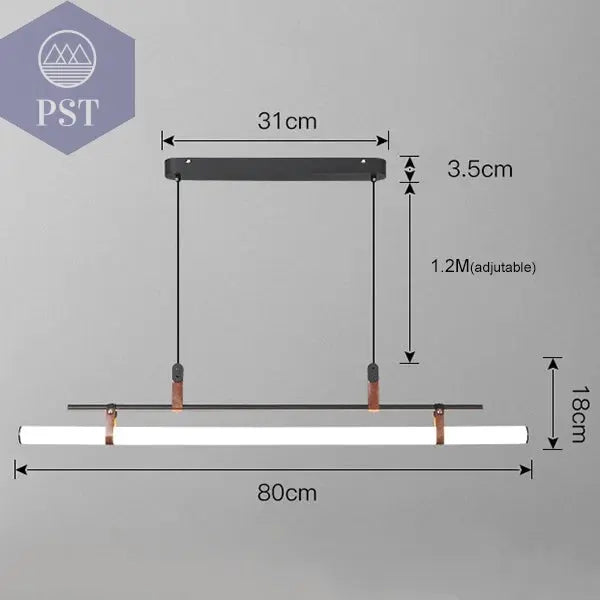 Minimalistische moderne Deckenleuchte Esstisch Lampe PST PS Tradings Deckenleuchte PST PS Tradings 3-colors-lights-black-80cm PST PS Tradings