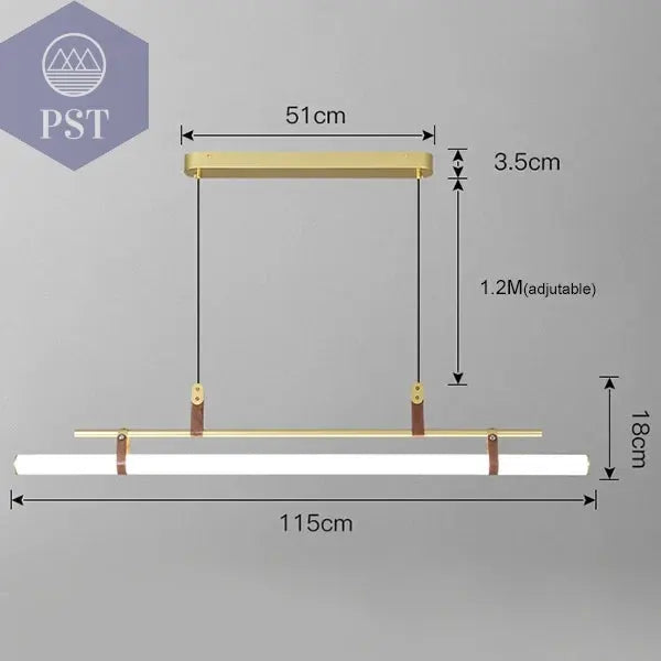 Minimalistische moderne Deckenleuchte Esstisch Lampe PST PS Tradings Deckenleuchte PST PS Tradings 3-colors-lights-gold-115cm PST PS Tradings