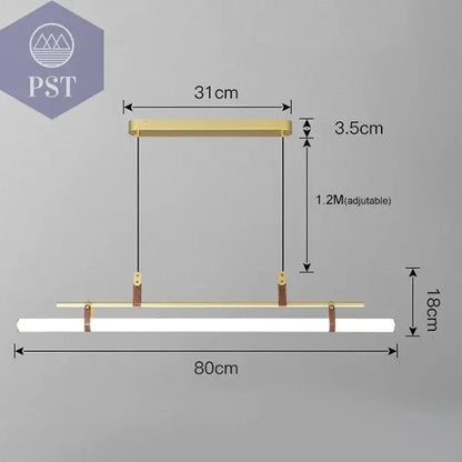 Minimalistische moderne Deckenleuchte Esstisch Lampe PST PS Tradings Deckenleuchte PST PS Tradings 3-colors-lights-gold-80cm PST PS Tradings