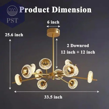 Modern 12-Light Modern Crystal Chandelier Elegant Lightning PST PS Tradings  PST PS Tradings  PST PS Tradings Modern 12-Light Modern Crystal Chandelier Elegant Lightning