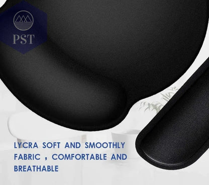New Wrist Rest Mouse Pad Memory Foam Superfine Fibre Wrist Rest Pad Ergonomic Mousepad for Typist Office Gaming PC Laptop - PST PS Tradings