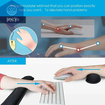 New Wrist Rest Mouse Pad Memory Foam Superfine Fibre Wrist Rest Pad Ergonomic Mousepad for Typist Office Gaming PC Laptop - PST PS Tradings