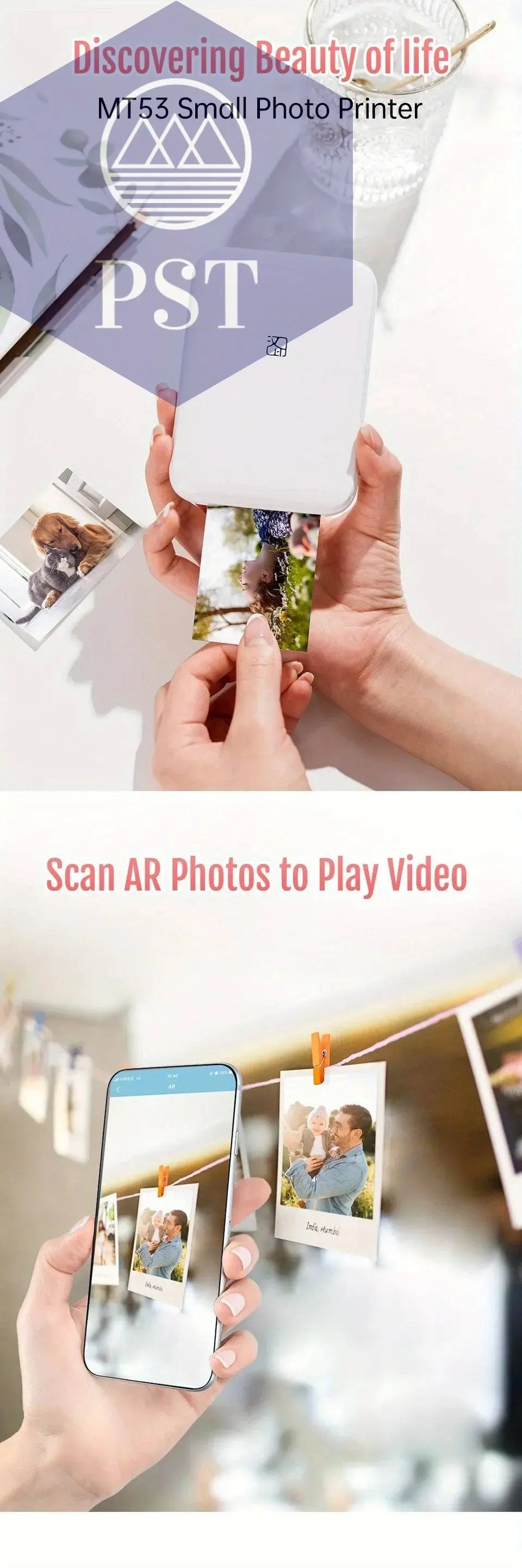 Portable Wireless Photo Printer Compatible With IOS/Android Wireless Devices, ZINK Printing, Portable Pocket Smart Printing - Property & Safety Tradings