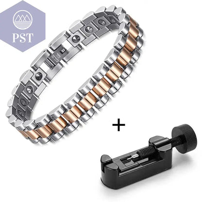 RainSo 99.999% Reinem Germanium Armband für Frauen Korea Beliebte Edelstahl Gesundheit Magnetische Germanium Energie Paar Schmuck  Modeschmuck     PST PS Tradings