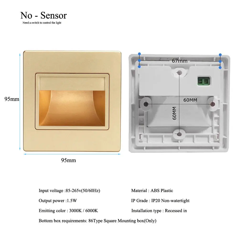 Einbau in LED-Treppen licht 85-265V Wand leuchte Beleuchtung Schritt Treppe Gang Lampen warm kühl weiß Keller Durchgang Fuß lichter       PST PS Tradings