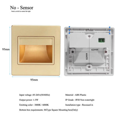 Einbau in LED-Treppen licht 85-265V Wand leuchte Beleuchtung Schritt Treppe Gang Lampen warm kühl weiß Keller Durchgang Fuß lichter       PST PS Tradings