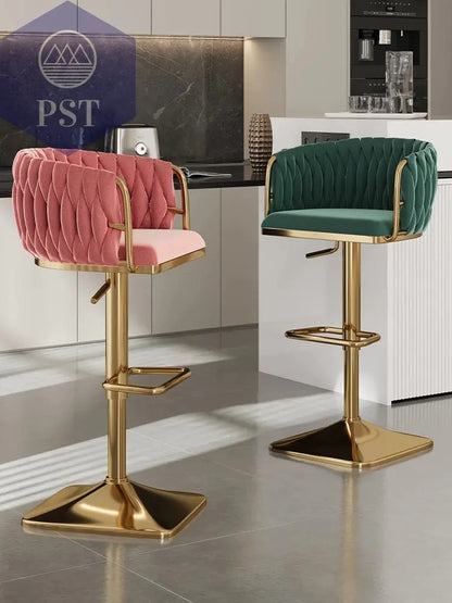 Samt Bar Stuhl Home Küche Hoch hocker Cafe Lift Drehstuhl Luxus Theken hocker moderner Bar stuhl mit Rückenlehnen möbeln       PST PS Tradings