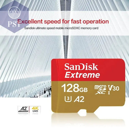 Sandisk Micro SD Card Original Extreme A2 V30 U3 SDXC Flash 32GB 64GB 128GB 256GB MicroSD Card 190MB/s TF Card for Phone Tablet - PST PS Tradings