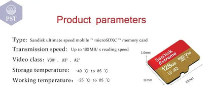 Sandisk Micro SD Card Original Extreme A2 V30 U3 SDXC Flash 32GB 64GB 128GB 256GB MicroSD Card 190MB/s TF Card for Phone Tablet - PST PS Tradings