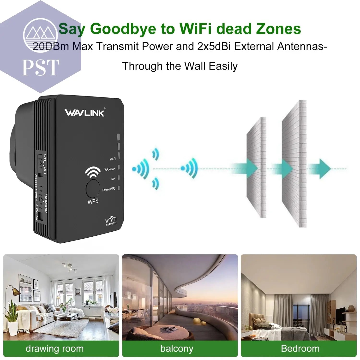 Wavlink N300 WLAN Repeater WiFi Extender AP 300Mbps Repeater WPS Funktion PST PS Tradings Repeater PST PS Tradings  PST PS Tradings Wavlink N300 WLAN Repeater WiFi Extender AP 300Mbps Repeater WPS Funktion Repeater