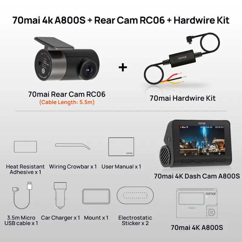 Dual Lens 4K Dashcam with Built-in GPS and Parking Monitior       PST PS Tradings